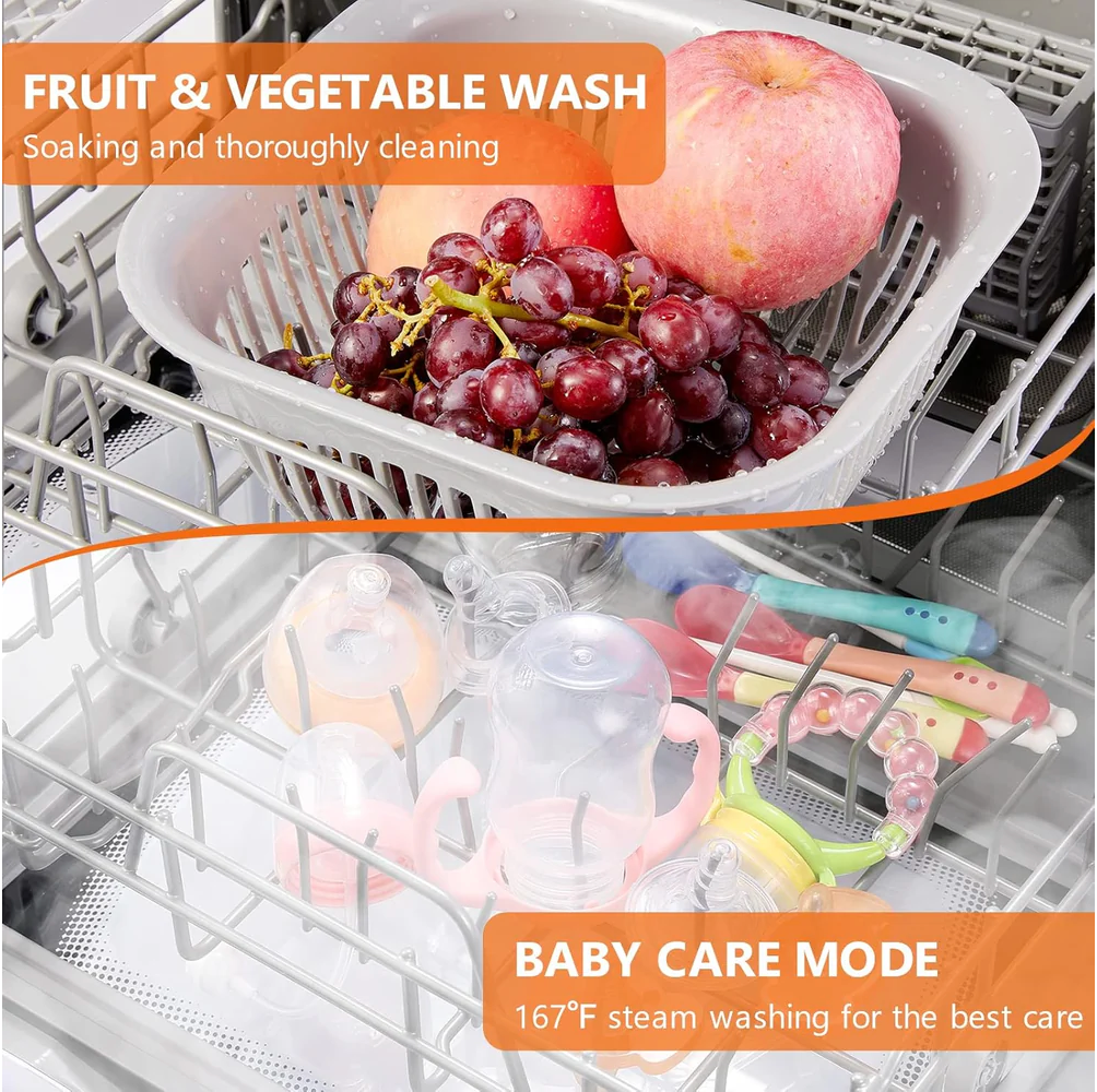 Table Top Dishwasher 6 Programs Mini Dishwasher with Touch Control, Auto-drying, Baby Care & Fruit Wash, Perfect for Small Families, Couples